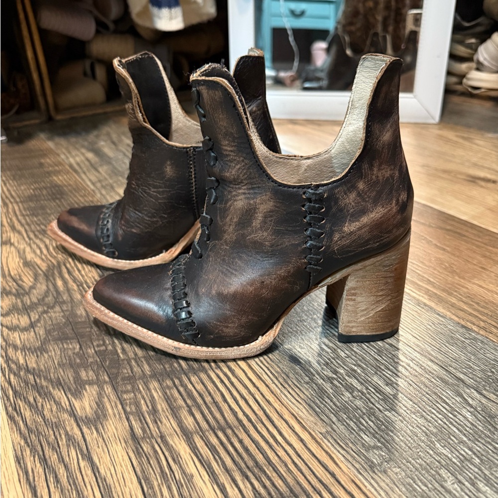 Freebird Distressed Brown Heeled Boots